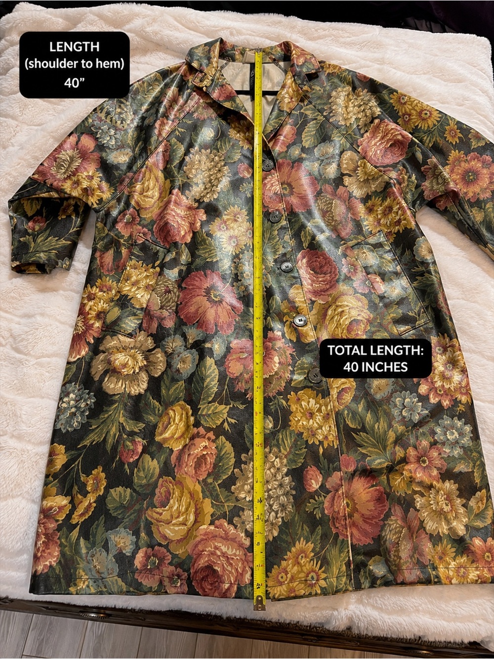 Nordic House Designs Floral Trench Coat Long Boho Jacket